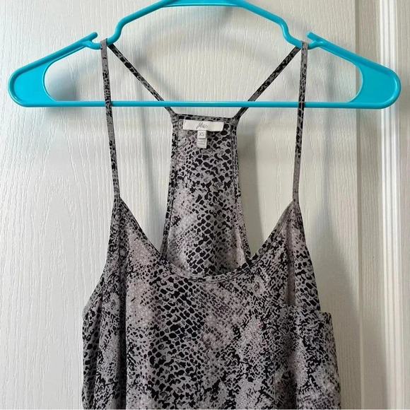 JOIE Women’s XS Cambridge 100% Silk Snake Print Mini Slip Dress Grey Black - Picture 2 of 10